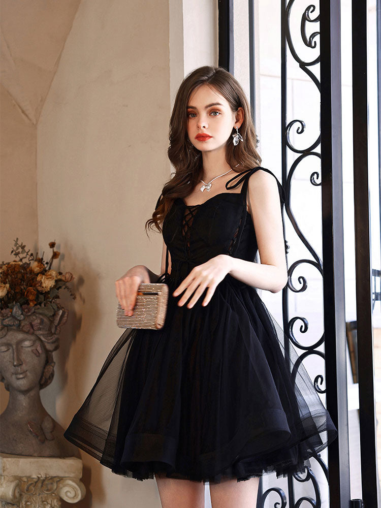 formal short black dress